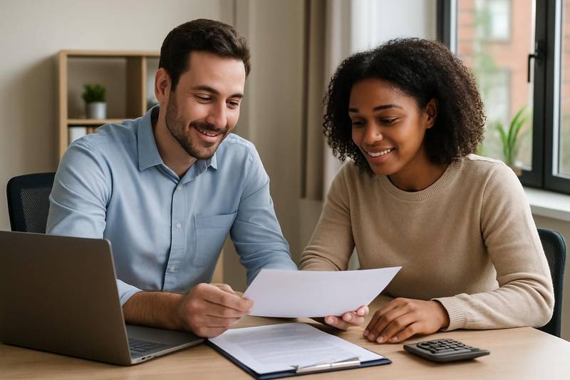 Credit counselor meeting with a client about credit card debt help options