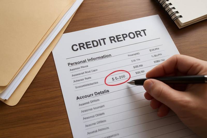 Marking errors on a credit report to dispute them