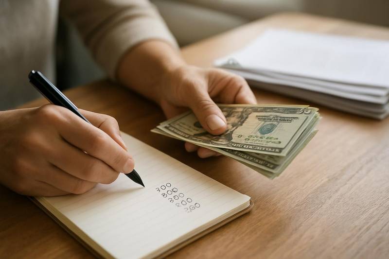 Hands sorting bills to understand debt settlement and how it works