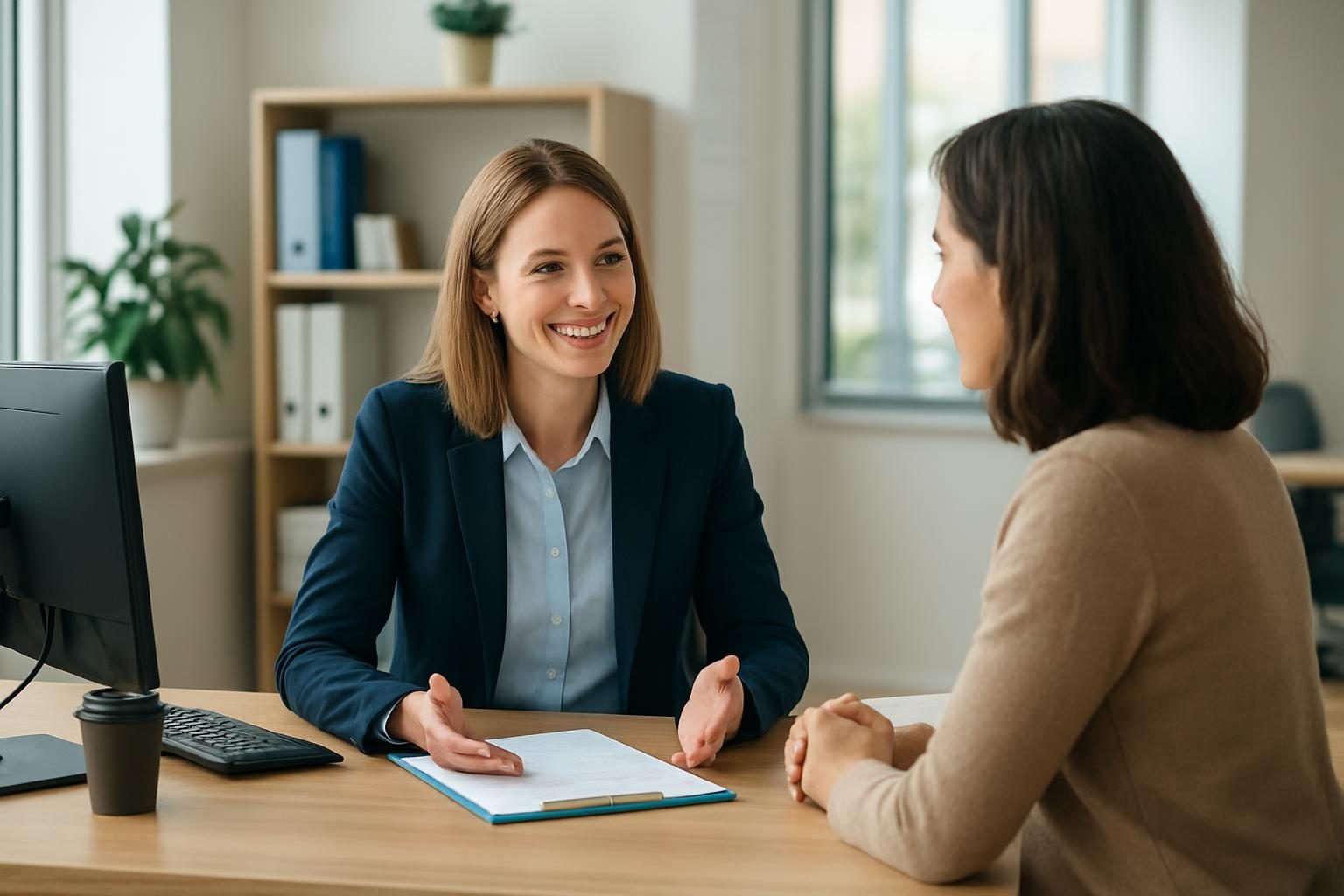 Credit union loan officer discussing a personal loan with a member