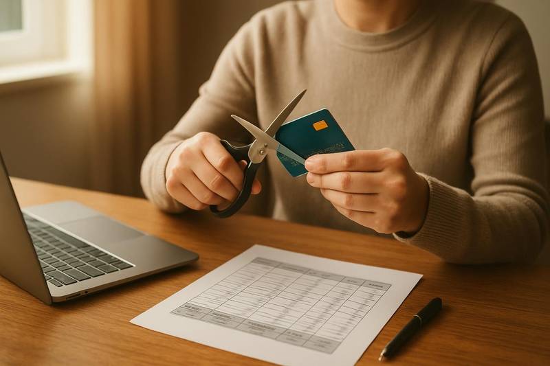 Cutting up a credit card as part of a debt management plan